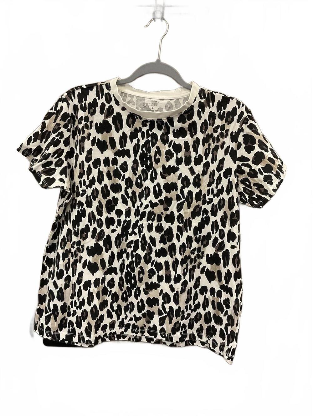PRIMARK Cares Womens Short Sleeve Crew Neck Animal Print Tee Size L 10/12